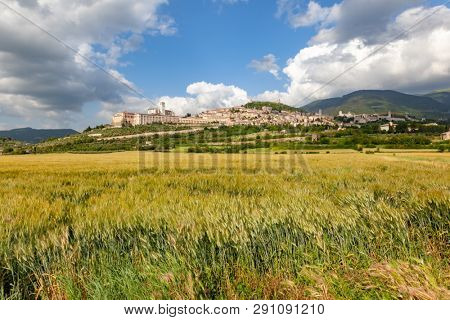 An image of a view to Assisi in Italy Umbria