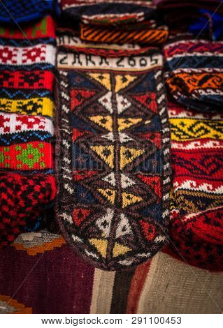 Turkish Style Traditional Hand Knitten Socks In The View