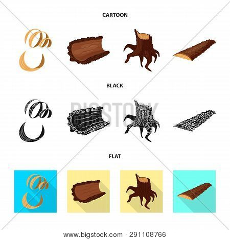 Vector Illustration Of Tree   And Raw  Icon. Set Of Tree   And Construction Vector Icon For Stock.