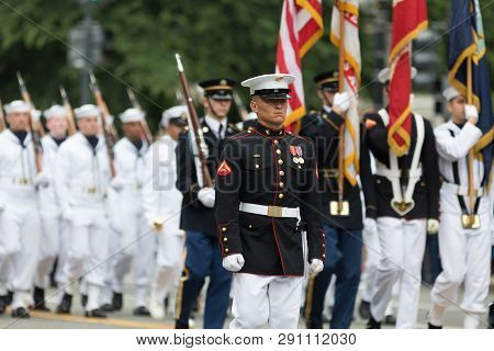 Washington, D.c., Usa - May 28, 2018: The National Memorial Day Parade, Member Of The United States 