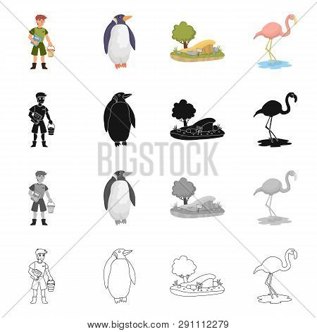 Vector Design Of Nature  And Fun  Symbol. Set Of Nature  And Entertainment Vector Icon For Stock.
