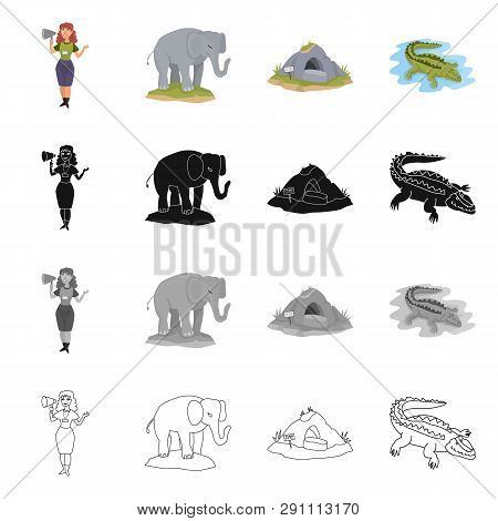 Vector Illustration Of Nature  And Fun  Logo. Collection Of Nature  And Entertainment Stock Vector I