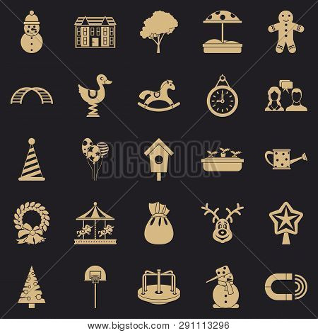 Playschool Icons Set. Simple Set Of 25 Playschool Vector Icons For Web For Any Design