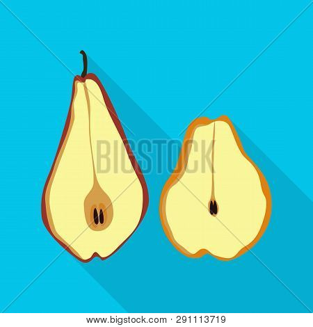 Vector Illustration Of Pear And Dry Sign. Collection Of Pear And Organic Vector Icon For Stock.