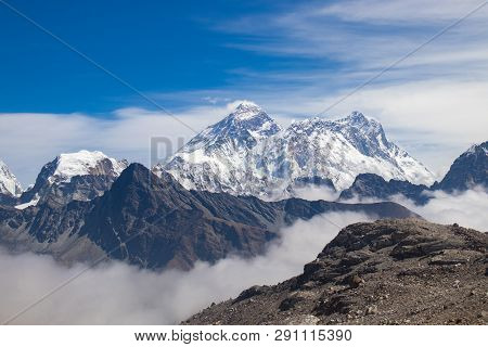Mount Everest Is Highest Mountain Above Sea Level In Mahalangur Himal Sub Range Of Himalaya.everest