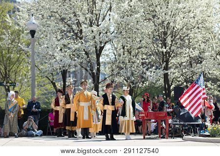 Chicago, Illinois, Usa - May 05, 2018 Members Of Polonia, Polish Folk Song And Dance Ensemble, Weari