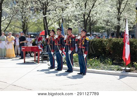 Chicago, Illinois, Usa - May 05, 2018 Members Of Polonia, Polish Folk Song And Dance Ensemble, Weari
