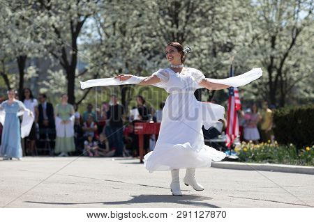 Chicago, Illinois, Usa - May 05, 2018 Members Of Polonia, Polish Folk Song And Dance Ensemble, Weari