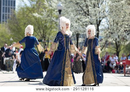 Chicago, Illinois, Usa - May 05, 2018 Members Of Polonia, Polish Folk Song And Dance Ensemble, Weari