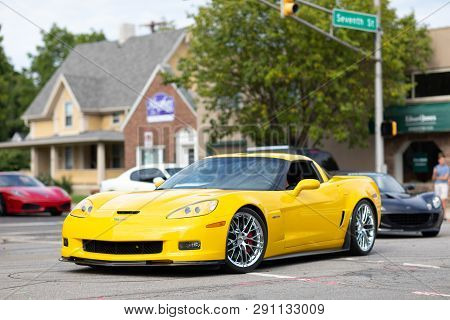 Auburn, Indiana, Usa - September 9, 2018 The Auburn Cord Duesenberg Festival, Chevrolet Corvette On 