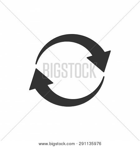 Arrow Rotation Icon In Flat Style. Sync Action Vector Illustration On White Isolated Background. Ref