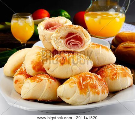Brazilian Snack with cheese and ham