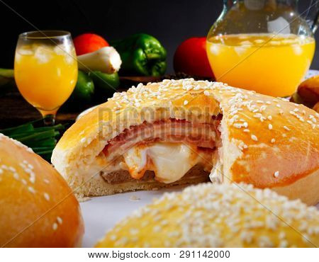 Brazilian Snack with cheese and ham