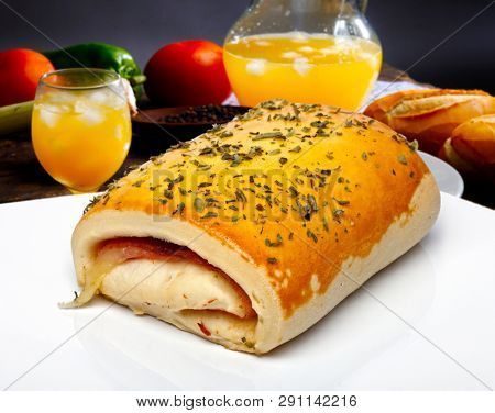 Brazilian Snack with cheese and ham