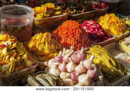Asian Cuisine, Pickled Vegetables With Spices, Carrots In Korean