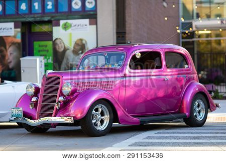 Springfield, Illinois, Usa - September 22, 2018: The Route 66 Mother Road Festival, 1935 Ford Tudor 