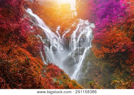 Pitugro Waterfall Is Often Called The Heart Shaped Waterfalls Umphang,thailand