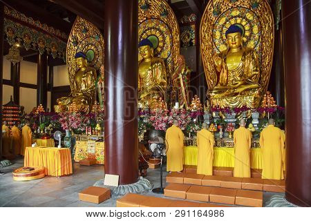 China, Hainan Island, Sanya, - December 1, 2018: Nanshan Buddhist Cultural Park, Editorial.