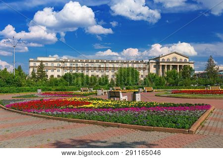 Beautiful View Of Krasnoyarsk Of Summer, Russia, Administrative Center Of Krasnoyarsk Krai. Beautifu