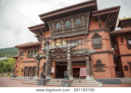 China, Hainan Island, Sanya, - December 1, 2018: Nanshan Buddhist Cultural Park, Editorial.