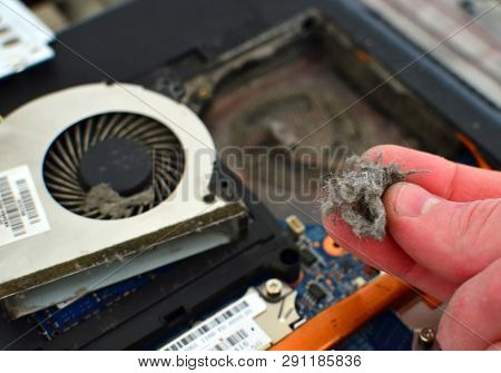 Cleaning The Cooling System, Processor, Cooler, Personal Computer Or Notebok From Dust. The Computer