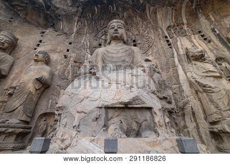Luoyang, Henan/china- January 19, 2019:  Longmen Grottoes Is One Of The 3 Major Buddhist Caves Of Ch