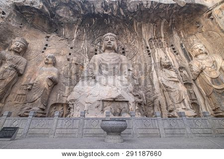 Luoyang, Henan/china- January 19, 2019:  Longmen Grottoes Is One Of The 3 Major Buddhist Caves Of Ch