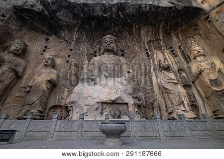 Luoyang, Henan/china- January 19, 2019:  Longmen Grottoes Is One Of The 3 Major Buddhist Caves Of Ch