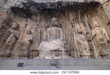Luoyang, Henan/china- January 19, 2019:  Longmen Grottoes Is One Of The 3 Major Buddhist Caves Of Ch
