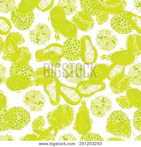 Fresh Frouit Tropical Vector Seamless Pattern Illustration
