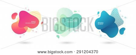 Set Of Abstract Modern Graphic Elements. Dynamical Colored  Forms And Line. Gradient Abstract Banner