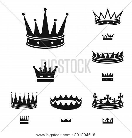 Isolated Object Of King And Majestic Logo. Set Of King And Gold Stock Vector Illustration.