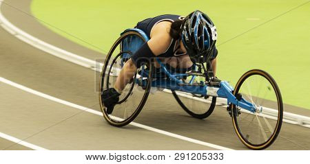 A High School Wheelchair Athlete Competes In The Mile At The New York State Track And Field Champion