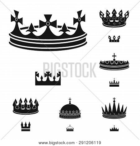 Vector Design Of King And Majestic Symbol. Set Of King And Gold Vector Icon For Stock.