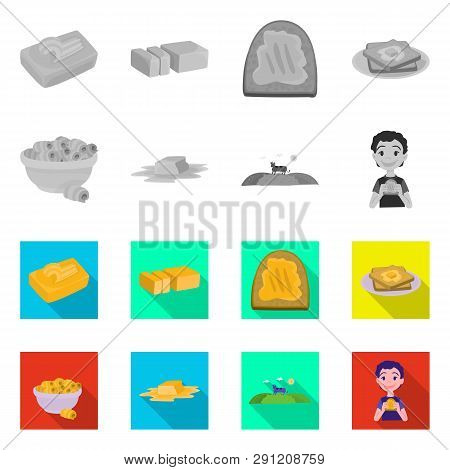 Vector Design Of Creamy And Product Icon. Set Of Creamy And Farm Stock Vector Illustration.