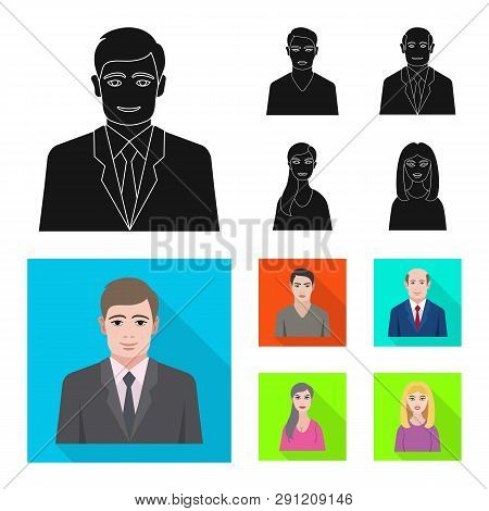 Vector Illustration Of Hairstyle And Profession  Logo. Set Of Hairstyle And Character  Stock Vector 