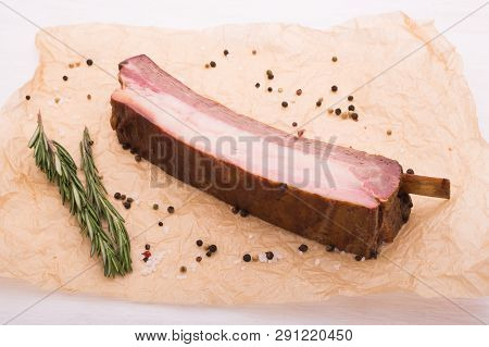 Food, Cuisine And Horsemeat Concept - Close Up Of Delicious Horse Meat