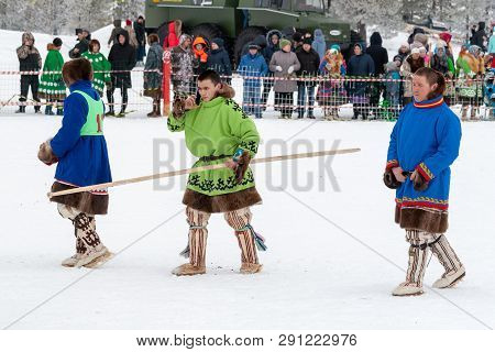 Russkinskaya, Surgut, Russia, 03/23/2019: An Open Traditional Holiday Of The Peoples Of Siberia. Fea