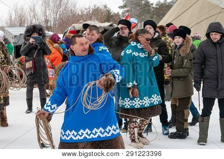 Russkinskaya, Surgut, Russia, 03/23/19: Open Traditional Holiday Of The Peoples Of Siberia. Feast Of