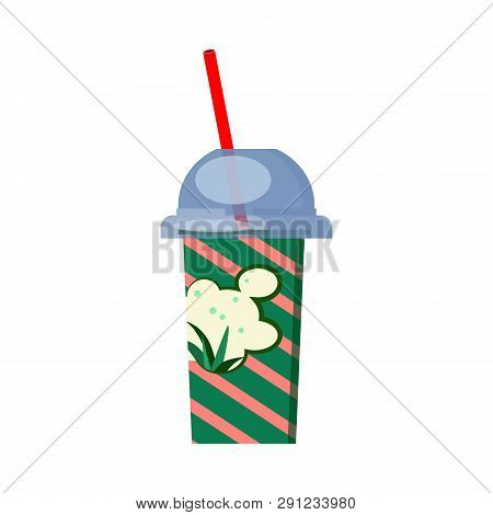 Aloe Vera Cocktail Illustration. Healthcare, Environment, Drinking. Food Concept. Vector Illustratio