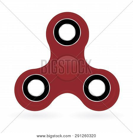 Colorful Fidget Spinner With Silver Bearings On A White Background. Modern Children S Hand Spinning