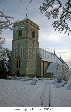 winterliche Kirche Szene