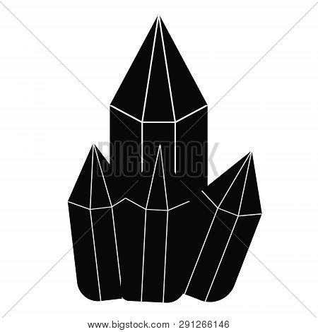 Crystal Flat Illustration On White. Witch And Black Magic Series.