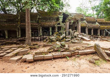 Ta Prohm Or Prasat Taprohm Is The Temple At Angkor In Siem Reap In Cambodia