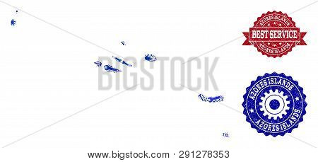 Best Service Combination Of Blue Mosaic Map Of Azores Islands And Rubber Seals. Mosaic Map Of Azores