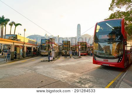 HONG KONG, CHINA - CIRCA JANUARY, 2019: Tsim Sha Tsui Bus terminal in Hong Kong.