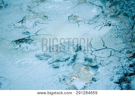 Fumarole Field In Namafjall, Iceland. Geothermal Beauty Landscape.