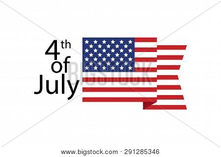 Fourth Of July. Independece Day. Greeting Card Template. Usa