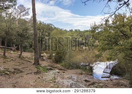 Small Lake In A Sunny Day In Terrassa, Barcelona, Spain