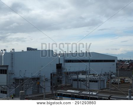 Jakarta, Indonesia - March 23, 2019: Background Of Lebak Bulus Mrt Depot.